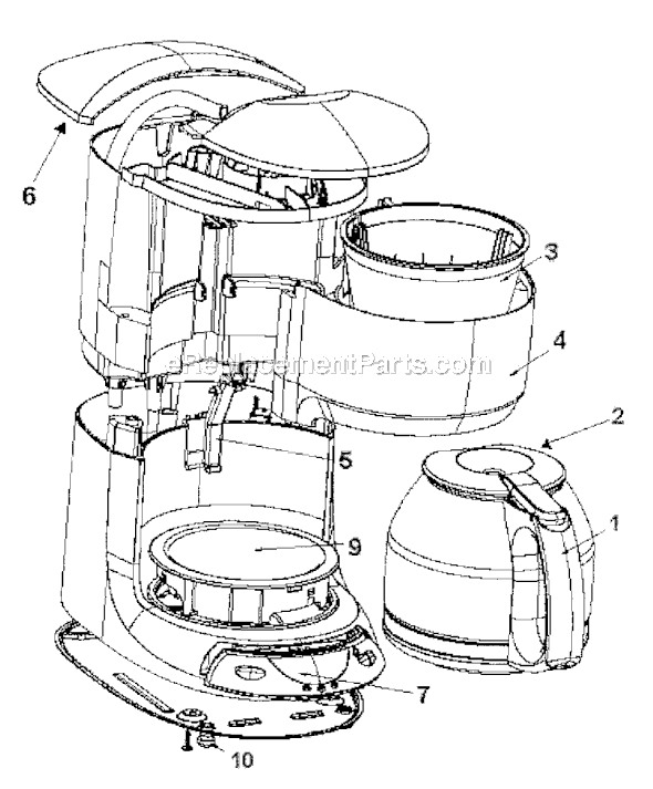 Page A Diagram and Parts List for PLX23  Mr Coffee Coffee Maker